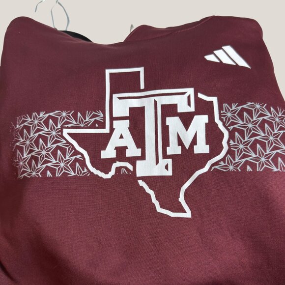 NWT Adidas Texas A&M Aggies Maroon Logo Pullover Hoodie - Picture 3 of 10